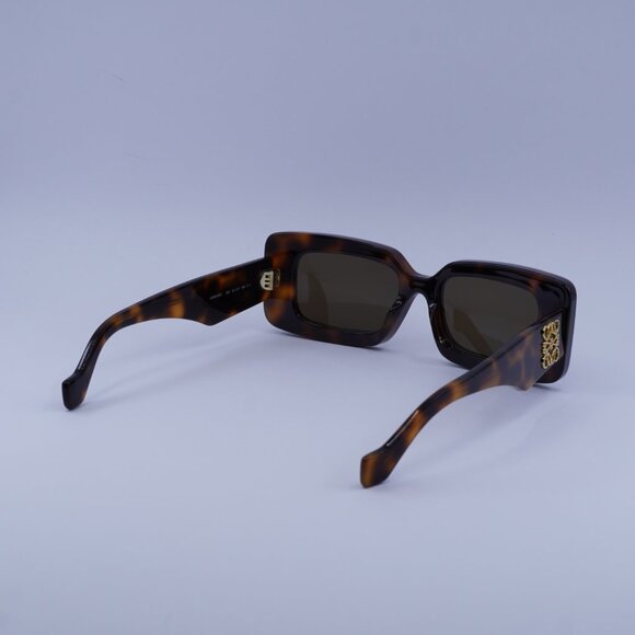 Loewe LW40102F 52E Sunglasses Dark Havana Rectangle Frame, Brown Lenses - Picture 9 of 10
